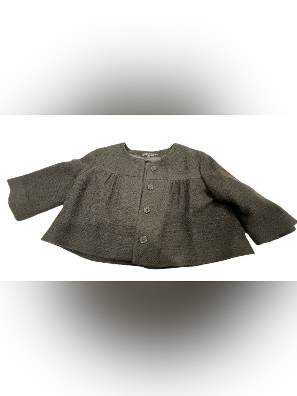 Theory Tilford Cropped Blazer Sz P Black Coat Jacket